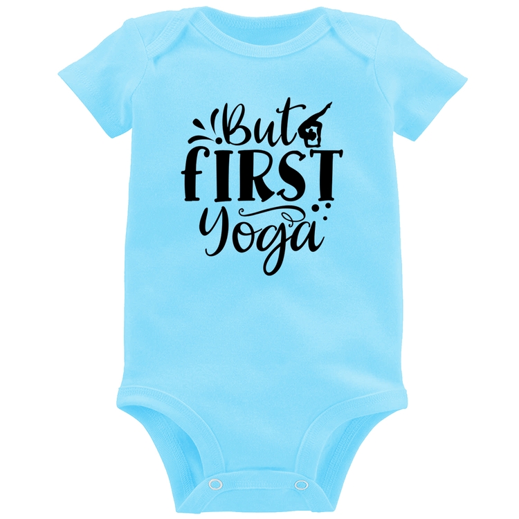 Body Bebê But First Yoga - Azul Bebê