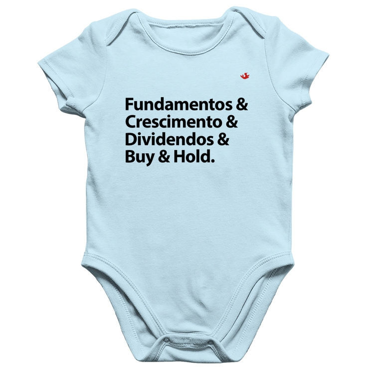Body Bebê Algodão Buy & Hold - Azul Bebê