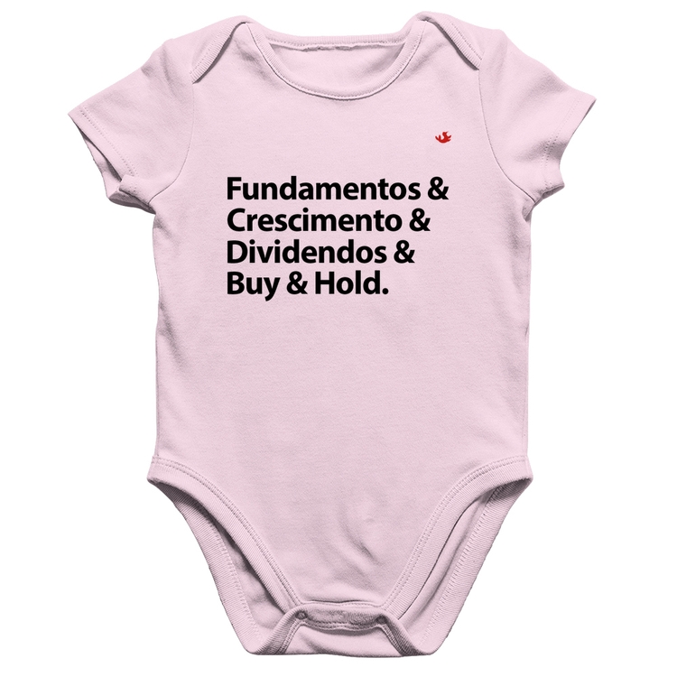 Body Bebê Algodão Buy & Hold - Rosa Bebê