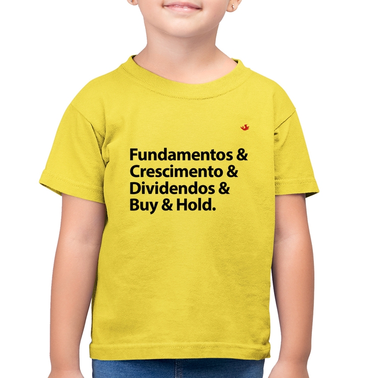 Camiseta Algodão Infantil Buy & Hold - Amarelo Canário