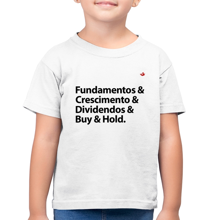 Camiseta Algodão Infantil Buy & Hold - Branca
