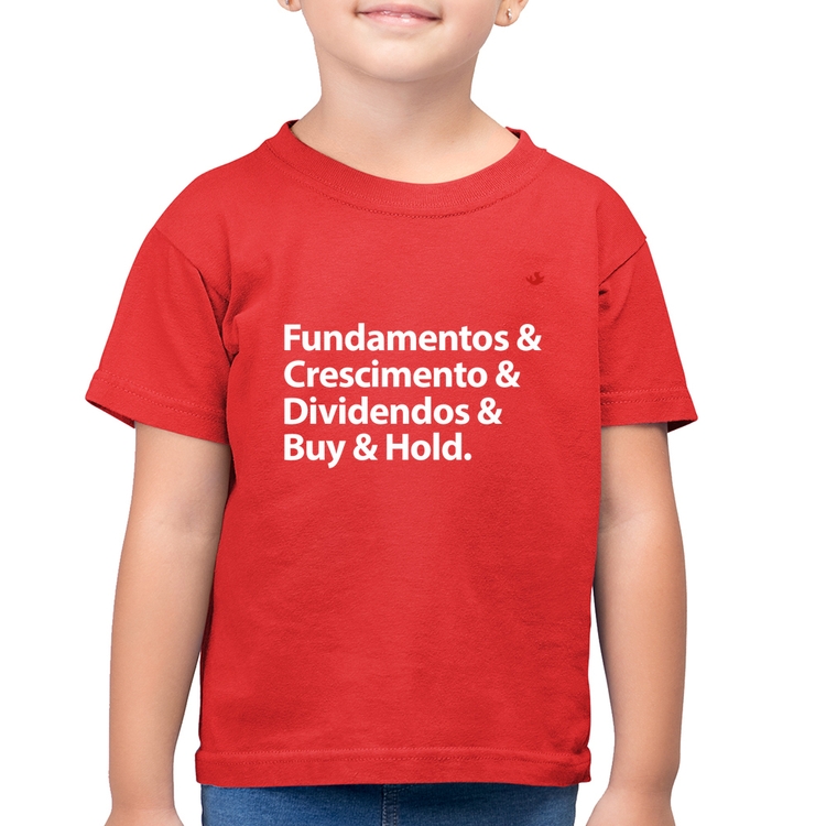 Camiseta Algodão Infantil Buy & Hold - Vermelha