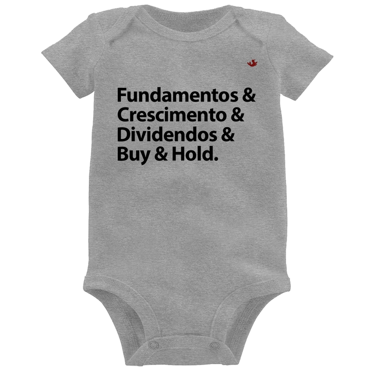 Body Bebê Buy & Hold - Cinza