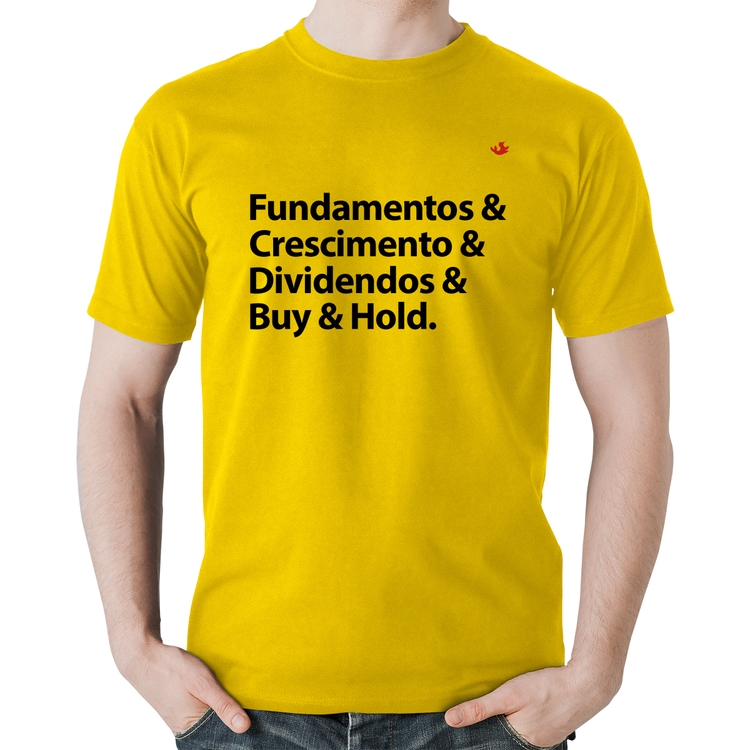 Camiseta Algodão Buy & Hold - Amarela