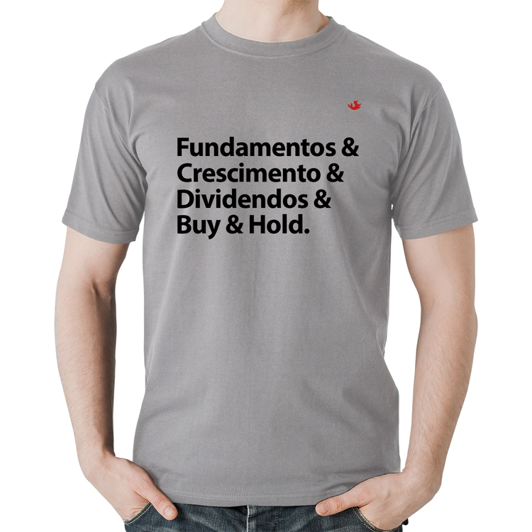 Camiseta Algodão Buy & Hold - Cinza