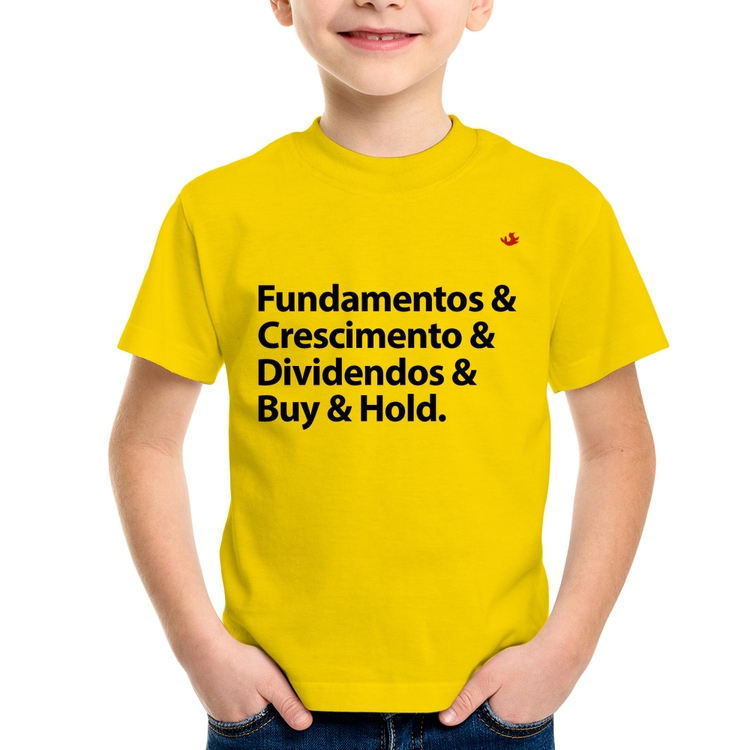 Camiseta Infantil Buy & Hold - Amarela
