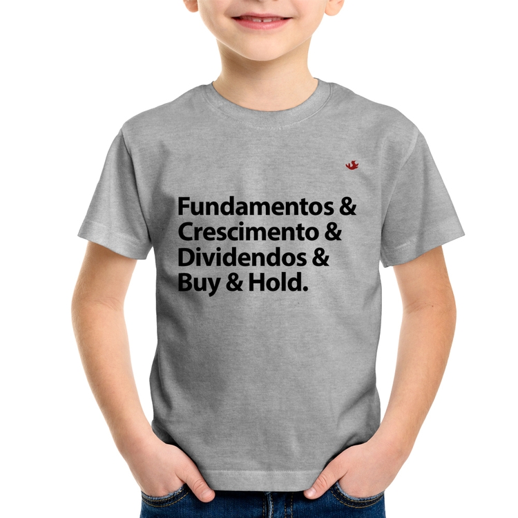 Camiseta Infantil Buy & Hold - Cinza