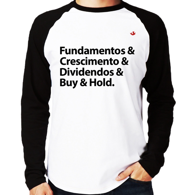 Camiseta Raglan Buy & Hold Manga Longa