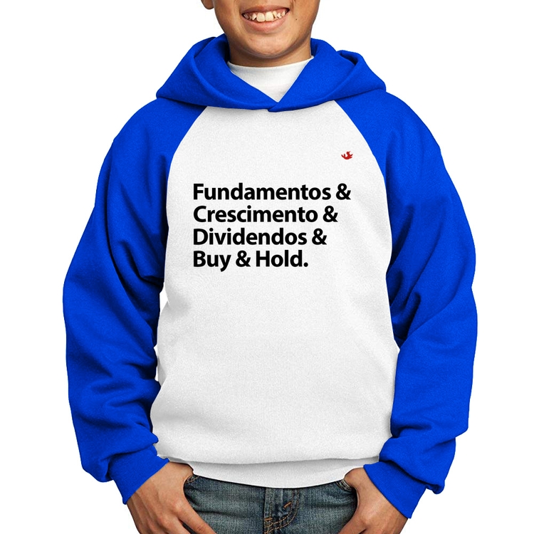 Moletom Infantil Buy & Hold - Branco/Azul