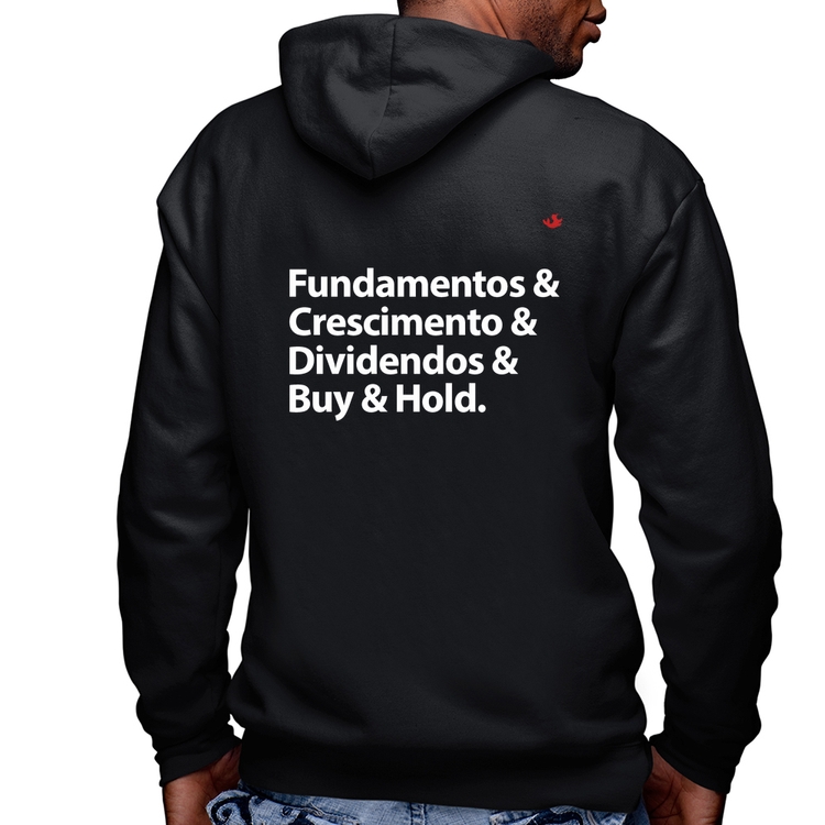 Blusa Moletom Buy & Hold Masculina com Capuz e Zíper