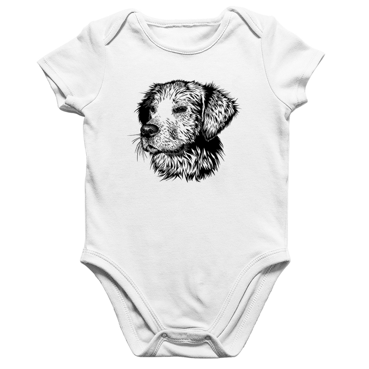 Body Bebê Algodão Cãozinho - Branco