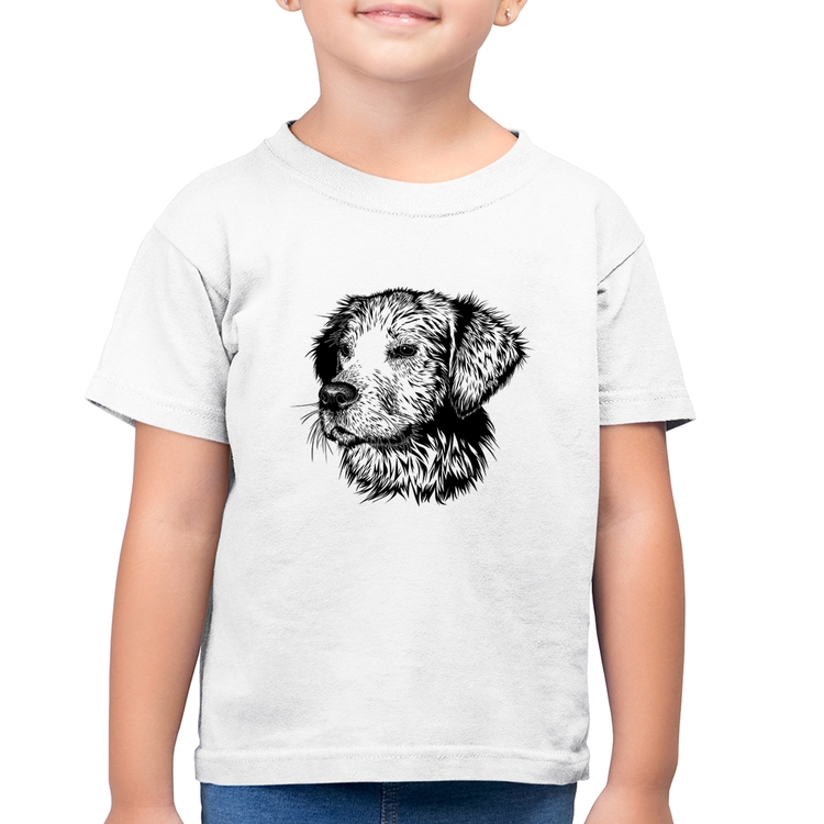 Camiseta Algodão Infantil Cãozinho - Branca