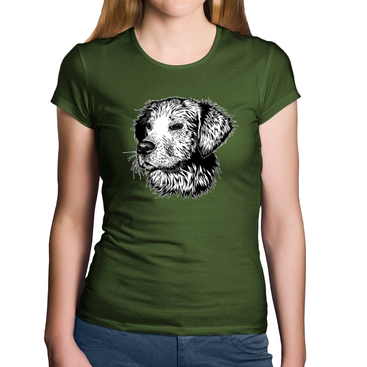 Baby Look Algodão Cãozinho - Musgo