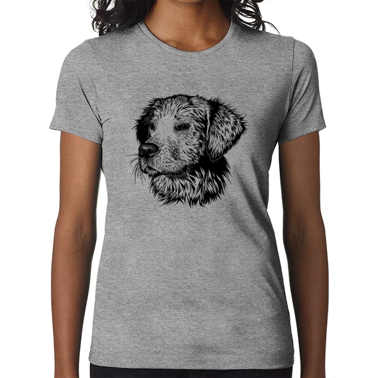 Baby Look Cãozinho - Cinza