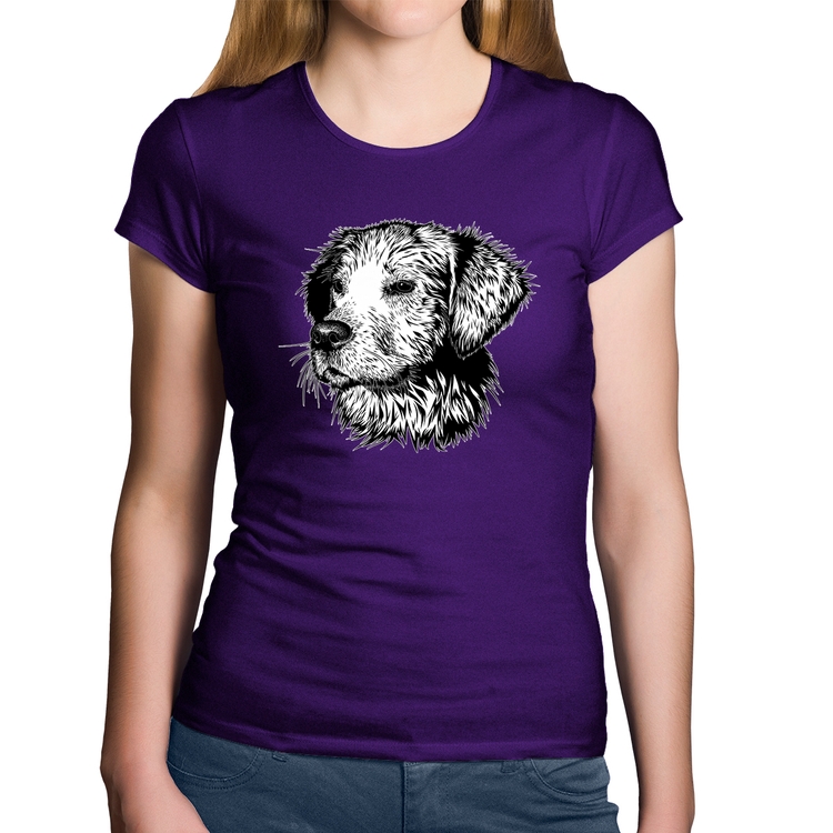 Baby Look Algodão Cãozinho - Roxa