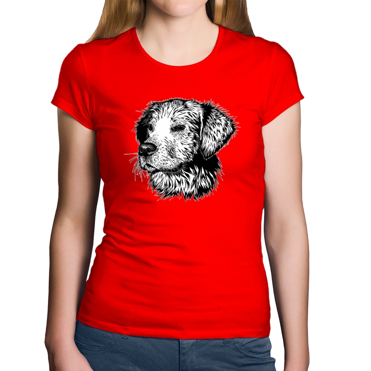 Baby Look Algodão Cãozinho - Vermelha