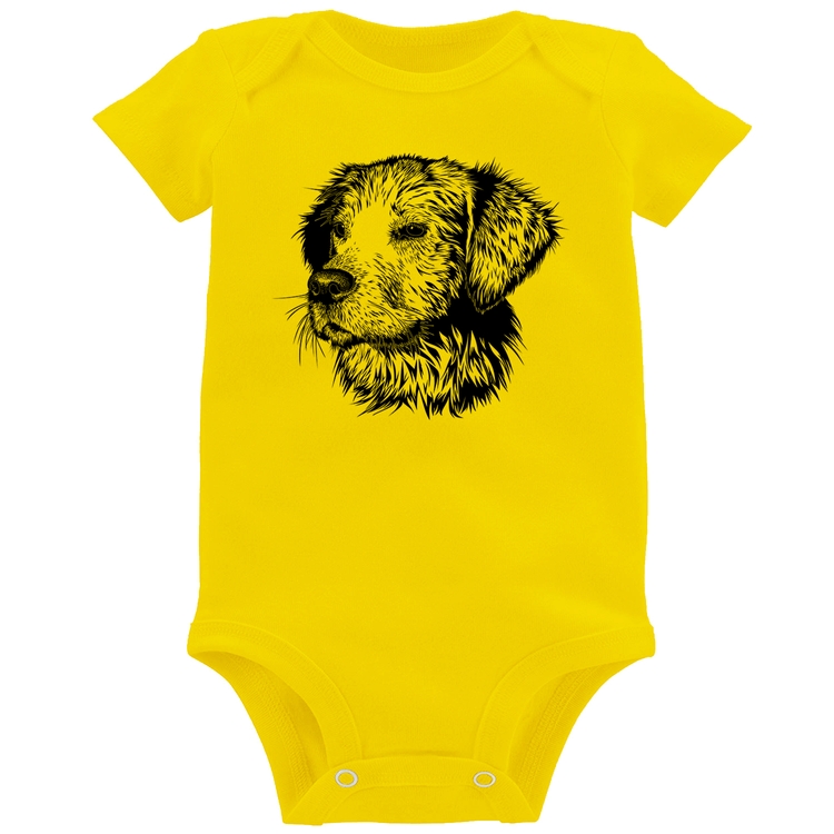 Body Bebê Cãozinho - Amarelo