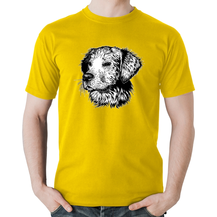 Camiseta Algodão Cãozinho - Amarela