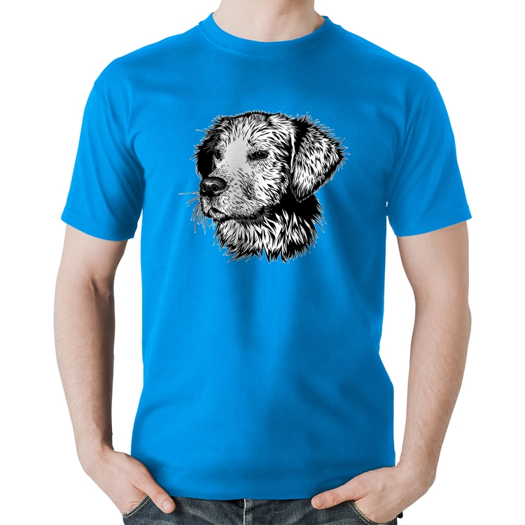 Camiseta Algodão Cãozinho - Azul