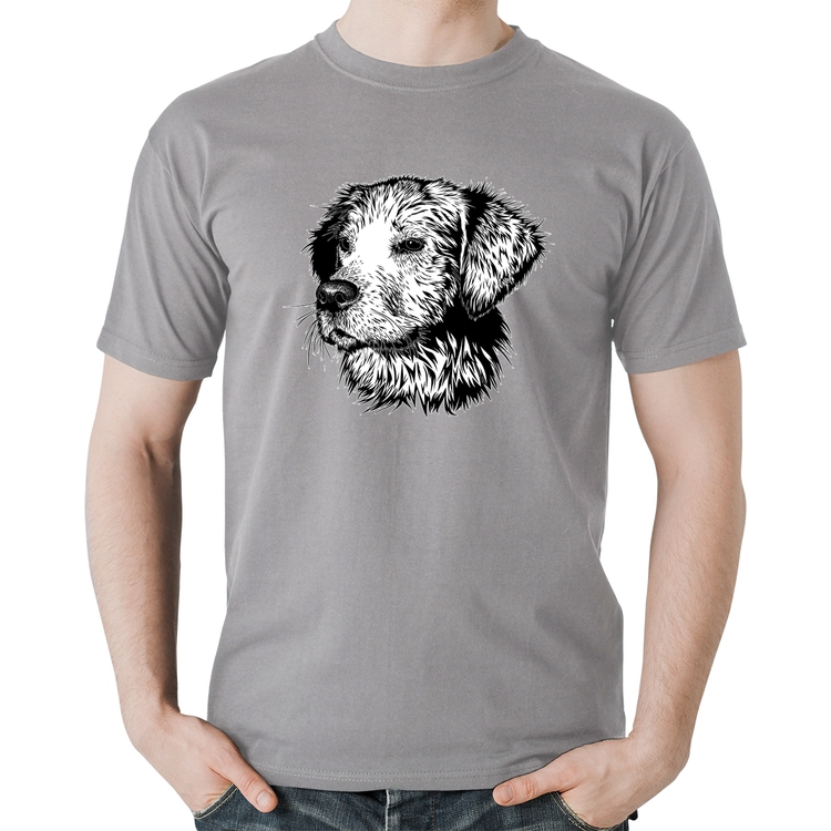 Camiseta Algodão Cãozinho - Cinza