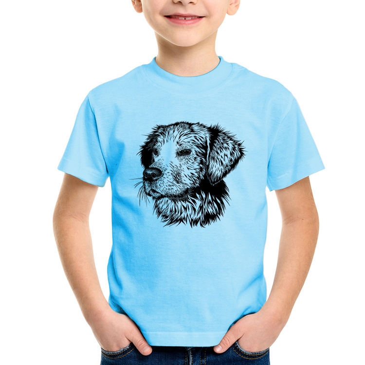 Camiseta Infantil Cãozinho - Azul Bebê