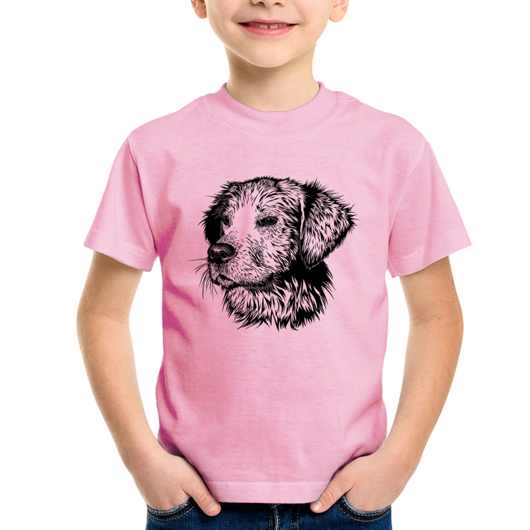 Camiseta Infantil Cãozinho - Rosa Bebê