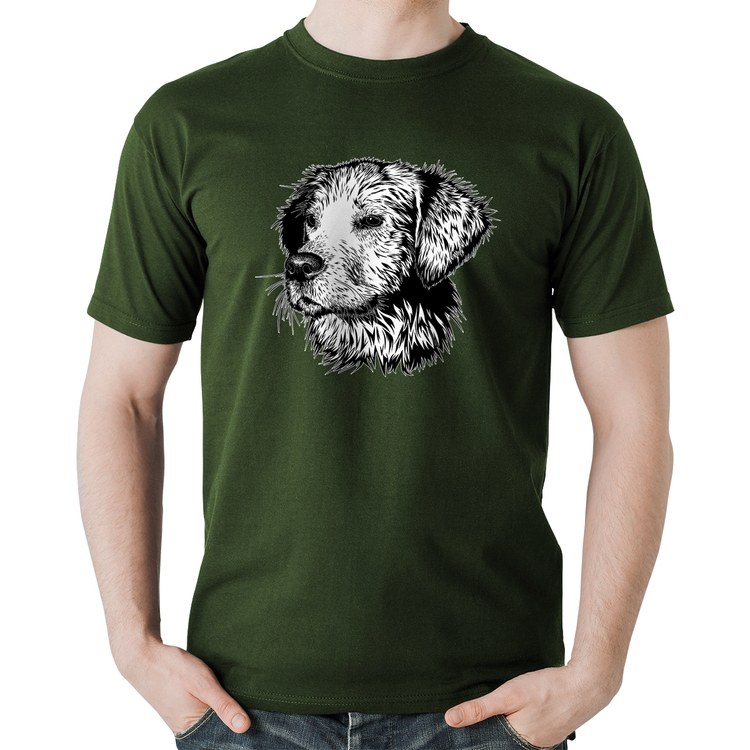 Camiseta Algodão Cãozinho - Musgo
