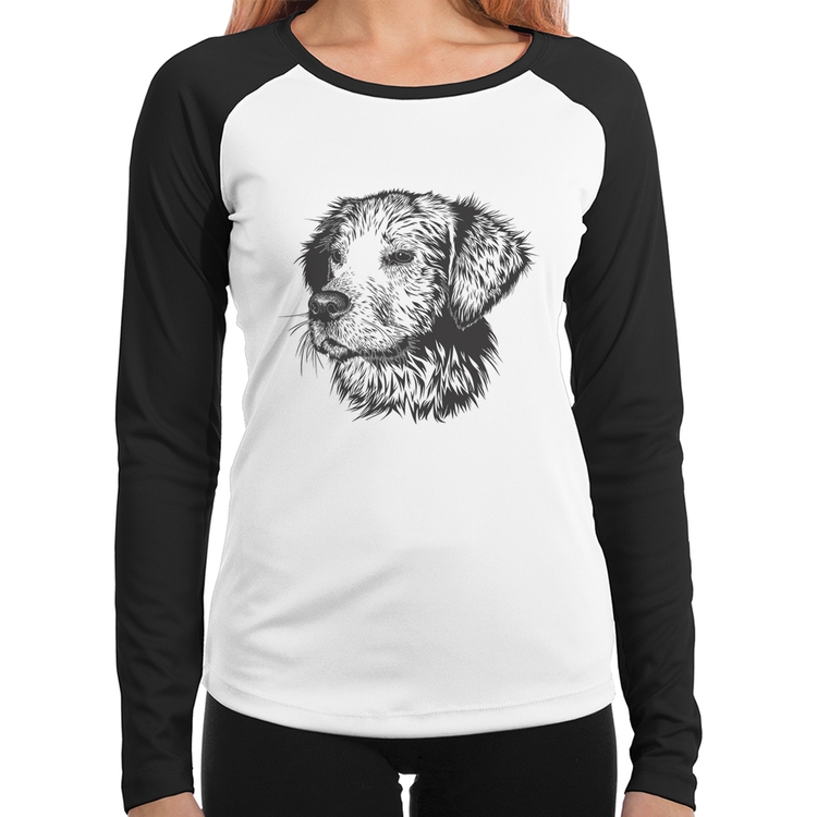 Baby Look Raglan Cãozinho Manga Longa