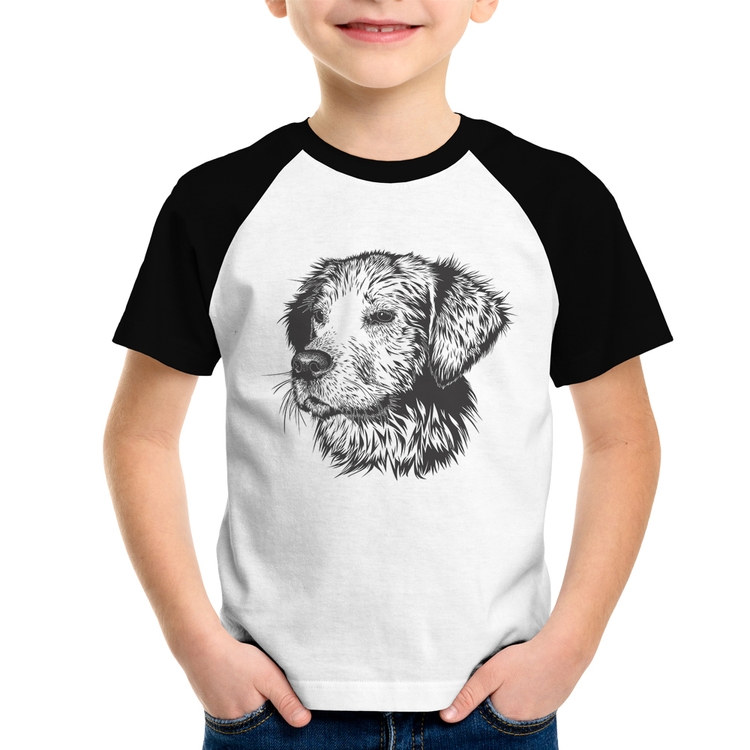 Camiseta Raglan Infantil Cãozinho