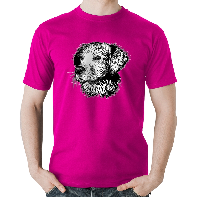 Camiseta Algodão Cãozinho - Rosa