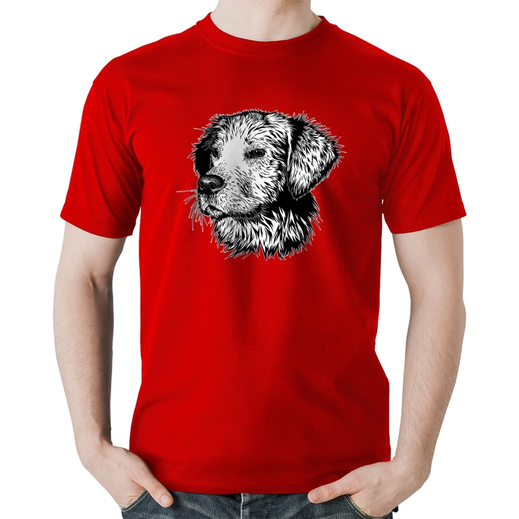 Camiseta Algodão Cãozinho - Vermelha