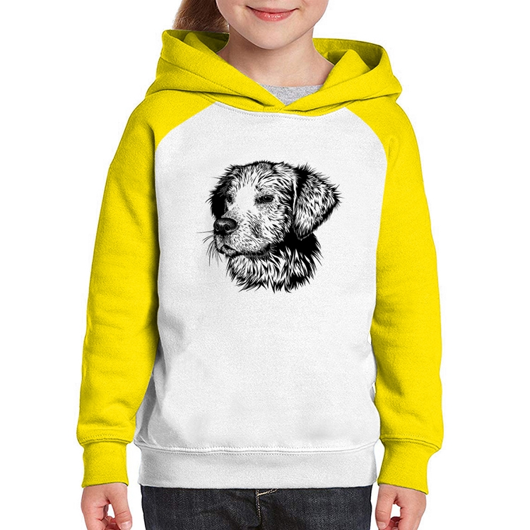 Moletom Infantil Cãozinho - Branco/Amarelo
