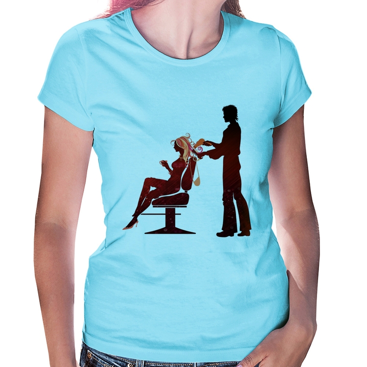 Baby Look Cabeleireiro - Azul Bebê