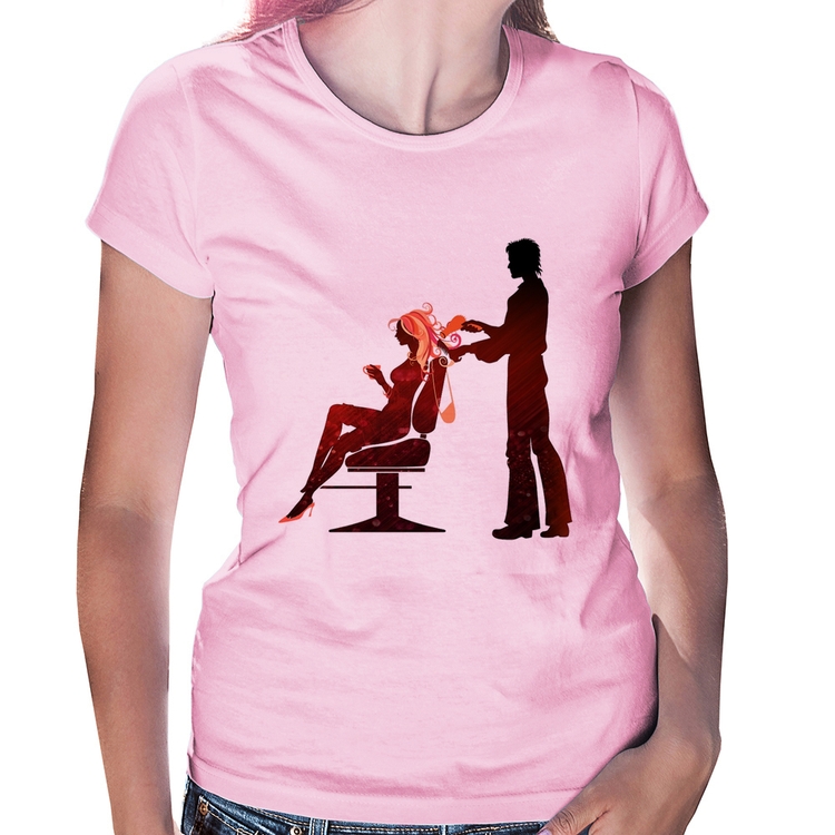 Baby Look Cabeleireiro - Rosa Bebê