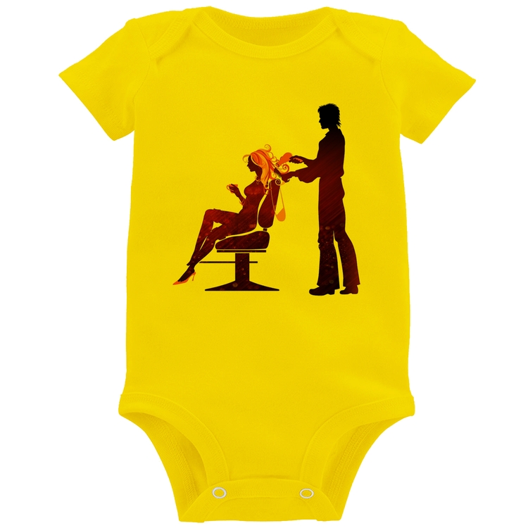 Body Bebê Cabeleireiro - Amarelo