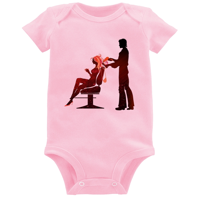Body Bebê Cabeleireiro - Rosa Bebê