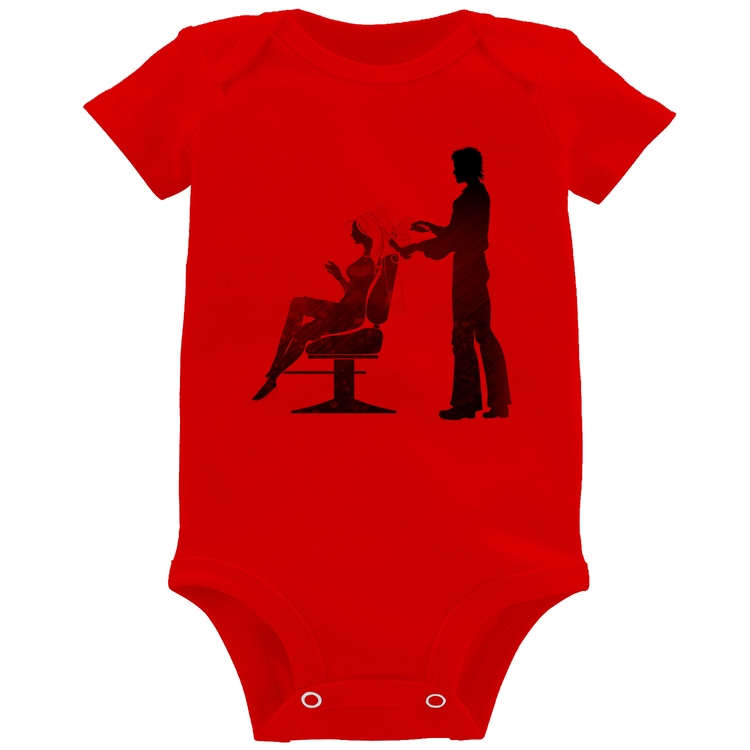 Body Bebê Cabeleireiro - Vermelho