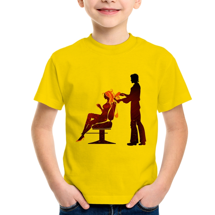 Camiseta Infantil Cabeleireiro - Amarela