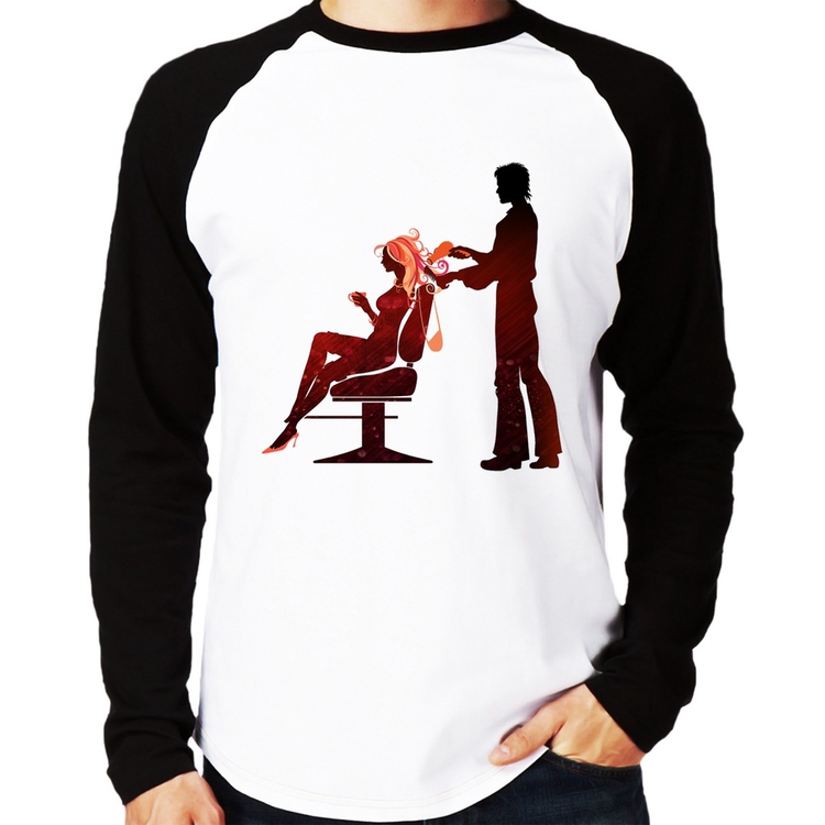 Camiseta Raglan Cabeleireiro Manga Longa