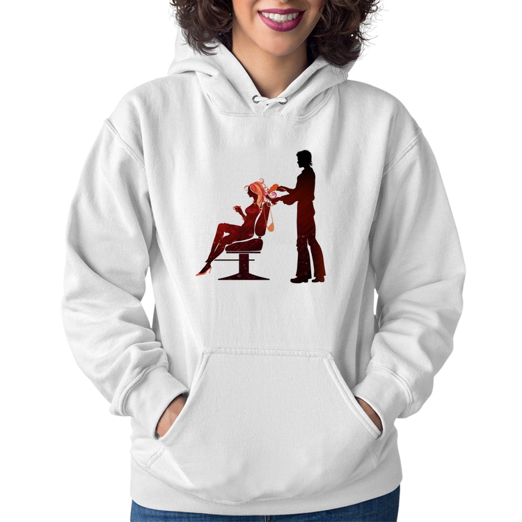 Moletom Feminino Cabeleireiro - Branco