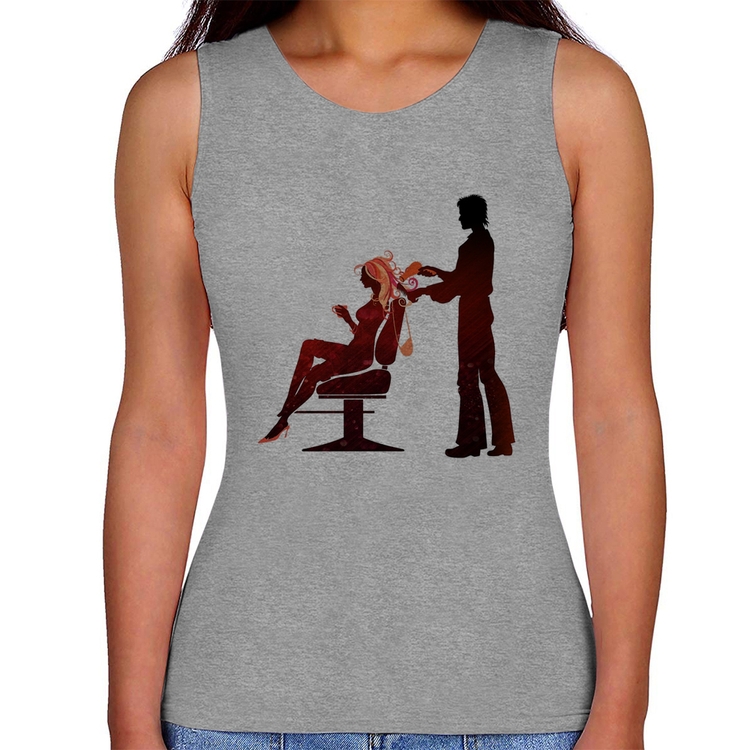 Regata Feminina Cabeleireiro - Cinza