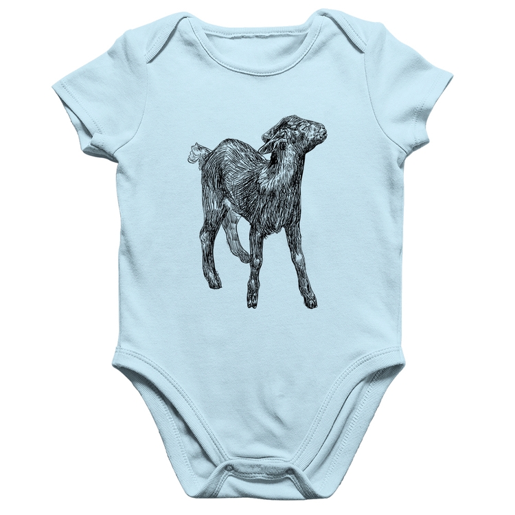 Body Bebê Algodão Cabra - Azul Bebê