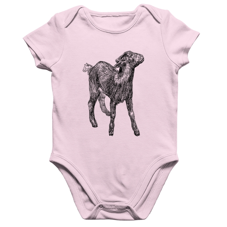 Body Bebê Algodão Cabra - Rosa Bebê