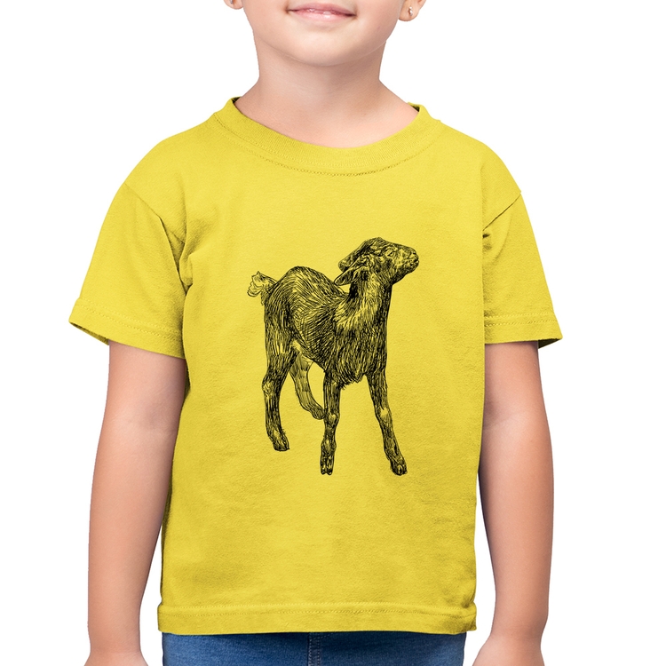 Camiseta Algodão Infantil Cabra - Amarelo Canário