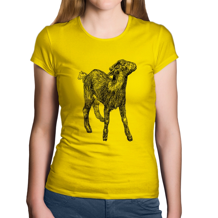 Baby Look Algodão Cabra - Amarela