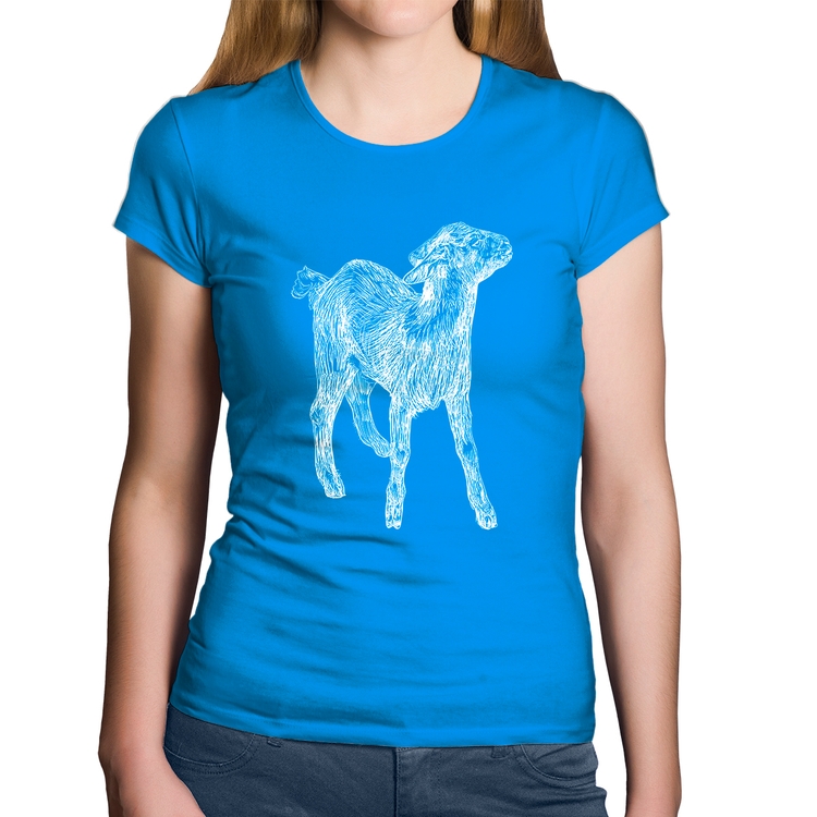 Baby Look Algodão Cabra - Azul