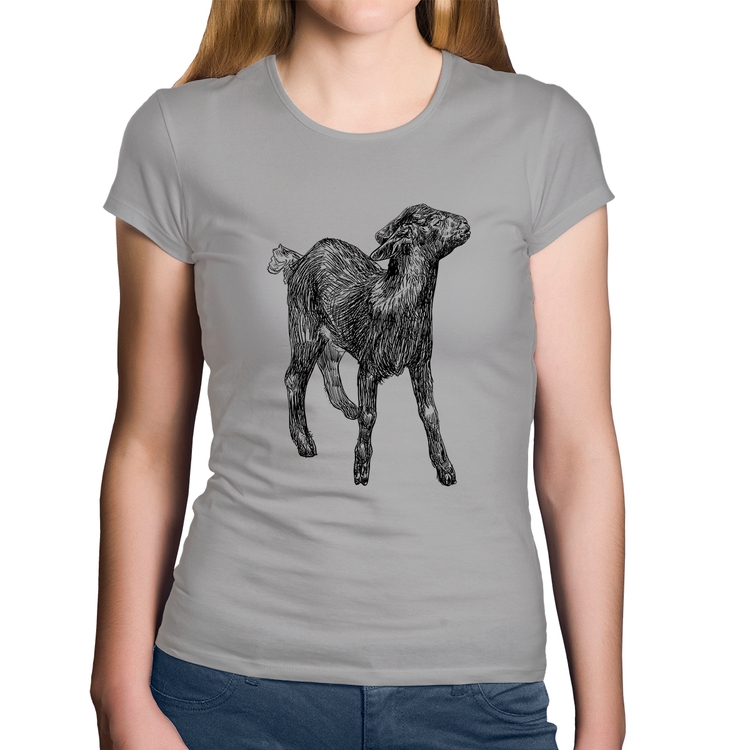 Baby Look Algodão Cabra - Cinza