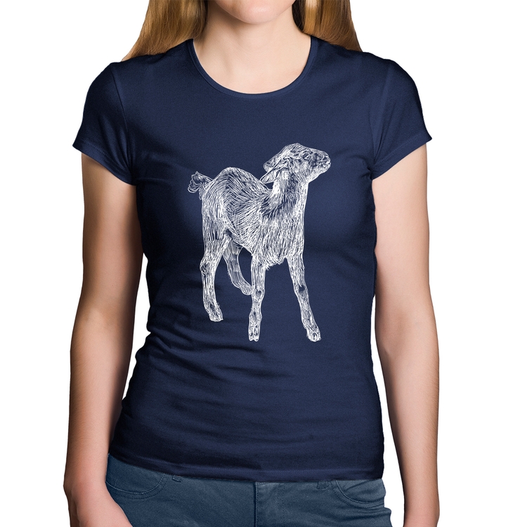 Baby Look Algodão Cabra - Marinho