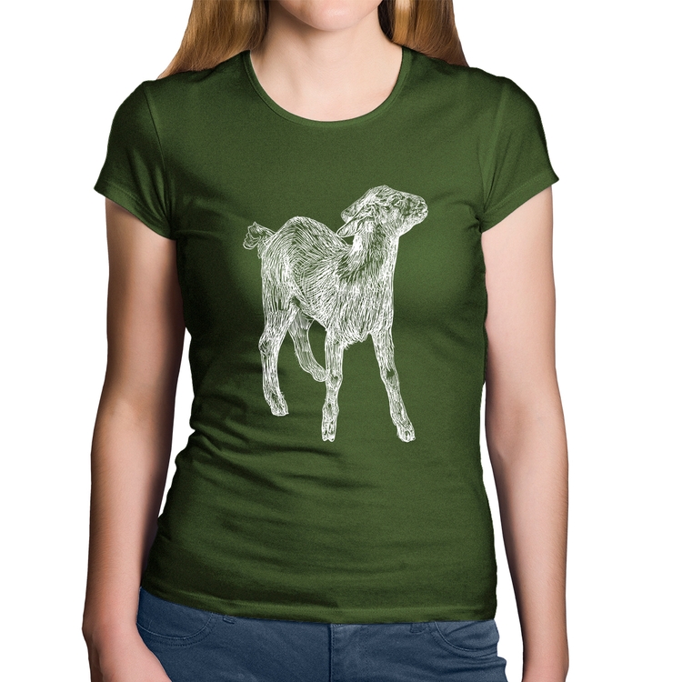 Baby Look Algodão Cabra - Musgo