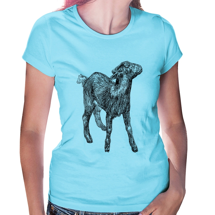 Baby Look Cabra - Azul Bebê